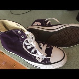 Eggplant Converse high top tennis shoes